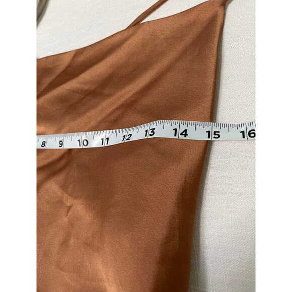 Show Me Your Mumu Tuscany Maxi Slip Dress  in Copper Luxe Satin, size S - Picture 5 of 12